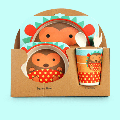 Σετ Φαγητού 5τμχ. από Φυτικές Ίνες Bamboo - Σκατζόχοιρος