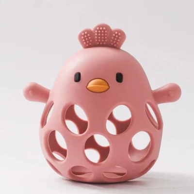 Μασητικό Κουδουνίστρα Κοτοπουλάκι - Ροζ